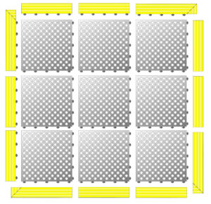 (HOLES) 3x3 package *yellow edge